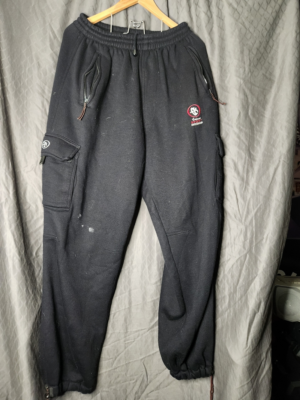 Baggy Black Cargo Jogger Pants with Elastic Waist